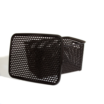 Корзина для хранения пластм. "Ротанг" 370х280х190мм с Крышкой, Коричневый М2375 ("М-Пластика")*1/6