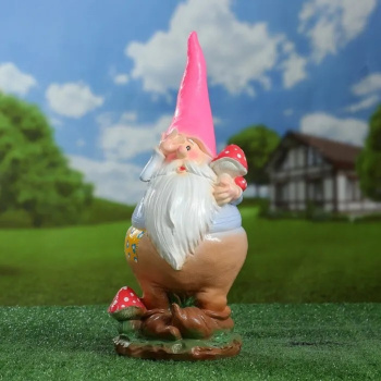 Садовая фигура "Гном с грибом" 44х16х16см МИКС 4870386