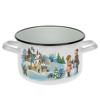 Кастрюля эмалированная 2,9л d180мм крышка с металл.ручк., с Деколью С-16111/4 *1/4 Кастрюля эмалированная 2,9л d180мм крышка с металл.ручк., с Деколью С-16111/4 *1/4