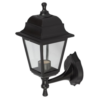 Светильник садово-парковый НБУ "Леда" Е27 четырехгранный настенный черный ЭРА Б0048111 *1/8