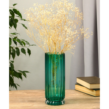 Ваза «Верена», 25.5×10 см, стекло, зелёная