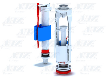 Арматура бачка АНИ Пласт, нижний подвод, двойная кнопка хром