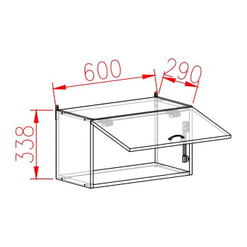 Шкаф навесной 600х338х290 мм BROZEX-WOOD Next, для вытяжки, с дверцей, графит / дуб вотан
