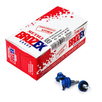 Саморезы кровельные BROZEX коробка 5,5*25 (100шт) RAL 5005 насыщенный синий *6