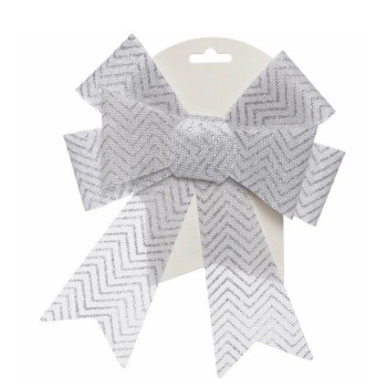 Бант на елку «Вошебный день», 16х21 см, белый