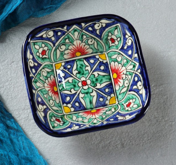 Салатник керамич. "Риштанская керамика" 13х13см, 350мл рисунки -"микс" *5