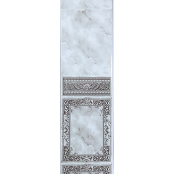 Панель ПВХ 2700х250 мм КронаПласт UNIQUE, династия бордо с глиттером серебро, 0.675 м²