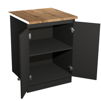 Шкаф напольный 600х850х600 мм BROZEX-WOOD Next, с двумя дверцами, графит