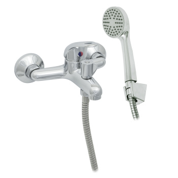 Смеситель для ванны Центр Сантехники 300/3-4, короткий излив, однорычажный, с лейкой