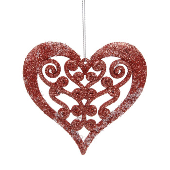 Подвеска "Блестящее сердце" 12 см, Янтарь