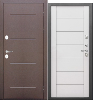 Дверь входная 960х2050х110 мм Ferroni Isoterma, левая, медный антик/астана милки