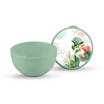 Миска пластм. с крышкой "Гармония" 3,0л 223х215х110мм арт.59726 ("Полимербыт) *1/9