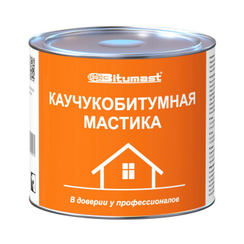 Мастика каучукобитумная 2 л Bitumast, гидроизоляционная