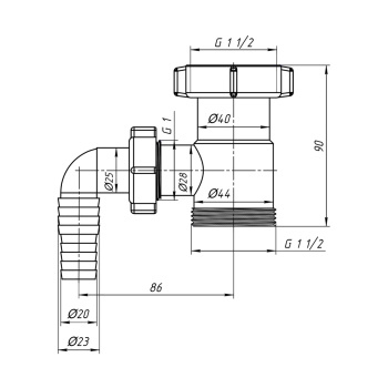 Отвод под стиральную машину Ани 1,5 М110 *1/40