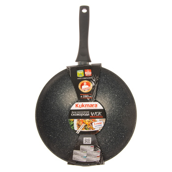 Сковорода алюм. а/приг.литая Kukmara "Мраморная" темный d28см "ВОК" дно11см,гл.9,5см свкмт280а*1/3