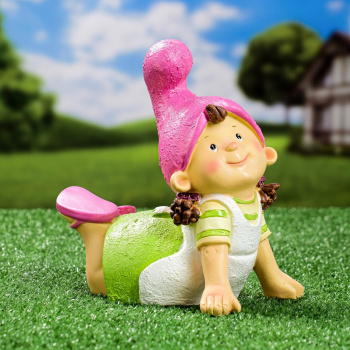 Садовая фигура "Девочка-гномик" 13x19x19см 7751170