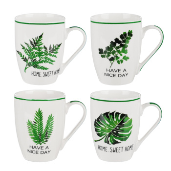 Кружка фарфор. 350мл "Флора" в упак.4 дизайна 806-344 *48