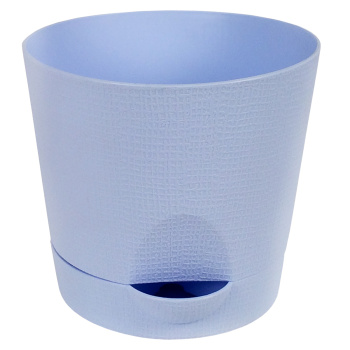 Кашпо пластм. "Le Parterre" 0,35л d верха 95мм h90мм с поддоном Голубой 201-5 (Tek.A.Tek)*1/72