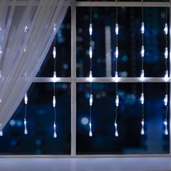 Гирлянда «Занавес» Luazon Lighting, 2.5х0.65 м, 8 режимов, белый, капли, 50 LED, IP20, 220 В Гирлянда «Занавес» Luazon Lighting, 2.5х0.65 м, 8 режимов, белый, капли, 50 LED, IP20, 220 В