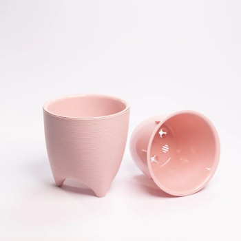 Кашпо пластм. "Де Коста" 2,25л d верха 160мм h160мм со вставкой Роз. пудра ДК16-27 *1/10