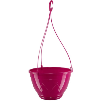 Кашпо пластм. подвесное "ЛИЛИЯ" 4,0л d верха 230мм h140мм Лиловый ПВЛ 4 ЛИЛ ("Santino") *1/40