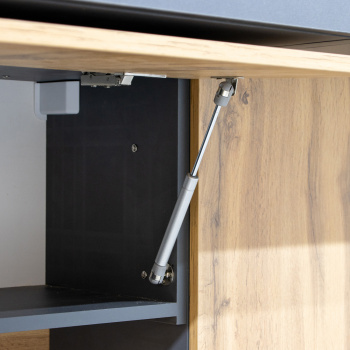 Шкаф навесной 600х338х290 мм BROZEX-WOOD Next, для вытяжки, с дверцей, графит / дуб вотан