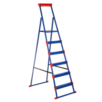 Стремянка стальная 6 ступеней, выс.верхн. пл.1,3м, опоры с перемычкой-д/рыхл.поверхн. СМ6+ "Ника" *1 Стремянка стальная 6 ступеней, выс.верхн. пл.1,3м, опоры с перемычкой-д/рыхл.поверхн. СМ6+ "Ника" *1