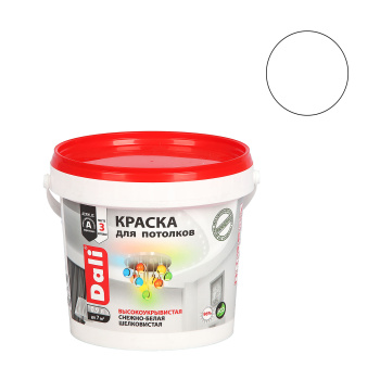 Краска акриловая 0.9 л для потолков DALI, снежно-белая, глубокоматовая