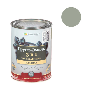 Грунт-эмаль по ржавчине серая 0,8 кг Лакра *1/10/590