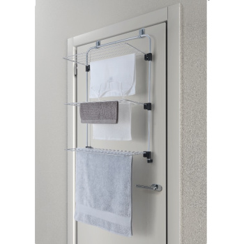 яяяСушилка для белья навесная на двери,на душ.огр. 3-х уровн.,дл.суш.пол.10м 40.60.62 "Metaltex"*1/4