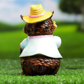 Садовая фигура "Филин в шляпке с лопаткой" 10х9,5х15см 5155105