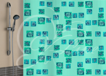 Штора для ванной V-line Ракушки, 180х180 см, полиэстер, микс