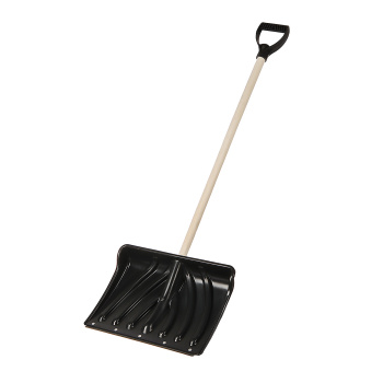 Лопата снегоуб пластик 465*340 с планкой дерев. черенком и V-ручкой "Крепыш" *5