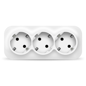Розетка "IONICH" ОП 3-мест. белая с/з 16А IP20 1420* 8/80