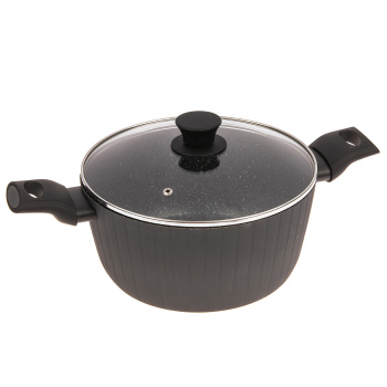 Кастрюля алюм.а/приг. Jarko "Terra" д/ИНДУКЦ.плит 4,4л d24см Стек.кр. JTr-224-11 *1/4