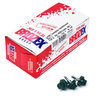 Саморезы кровельные BROZEX коробка 5,5*19 (100шт) RAL 6005 темно-зеленый *6