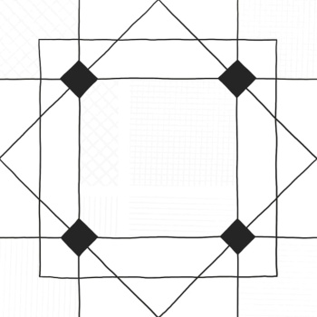 Керамогранит 1.35 м² LB Ceramics Домино 6032-0434-1001, 300x300х7 мм, черно-белый, геометрия
