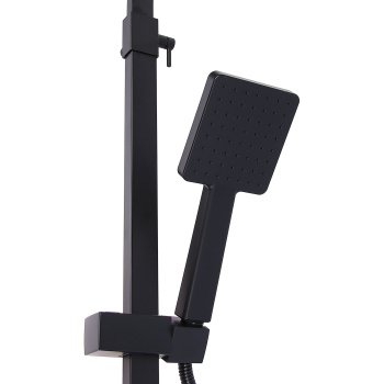 Смеситель д/ванны со стойкой для душа + ручной душ Fmark FS8145-35H черная *1