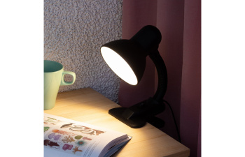 Светильник настольный  ЭРА N-212 40Вт Е27 (прищепка) черный N-212-E27-40W-BK  *1/50