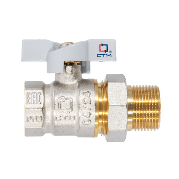 Кран шаровый 3/4" (Ø20) М/П бабочка с американкой СТМ (СТАНДАРТ) CWAFM034 *1/15/90