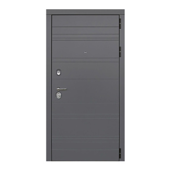 Дверь входная 2050х960х110 мм Дверной континент Новелло, правая, графит/белый