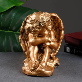 Фигурное кашпо "Спящий ангел" бронза 0,65 л / 15х19х31см 941134