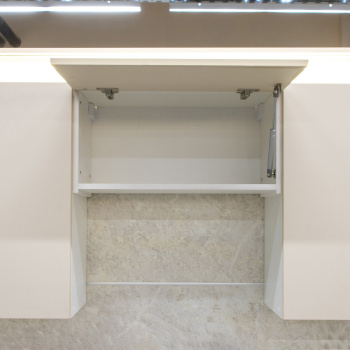 Шкаф навесной 600х338х290 мм BROZEX-WOOD Стиль, для вытяжки, с дверцей, белый / светло-бежевый