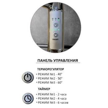 Полотенцесушитель электрический Пэк сп 6 П 80х50 черный ВГП Тругор *1