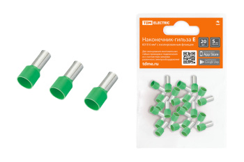 Наконечник-гильза Е6018 6мм2 с изолир. фланцем (20шт) TDM SQ0568-0044 *1/20