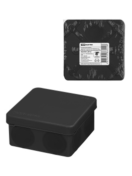 Коробка распаячная 8 вх. ОП 80х80х40мм 2-х комп.черная IP66 TDM SQ1401-2912 инд. штр-код *10/120