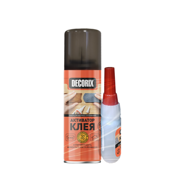 Клей двухкомпонентный для экспресс-склеивания DECORIX (активатор 140 мл+клей 25 г) *1/72 Клей двухкомпонентный для экспресс-склеивания DECORIX (активатор 140 мл+клей 25 г) *1/72