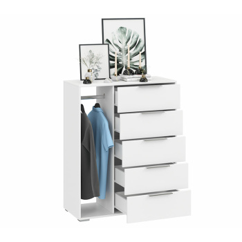 Комод 935*412*1170 НУАР Тип 1 БЕЛЫЙ ЯСЕНЬ комбинированный *1