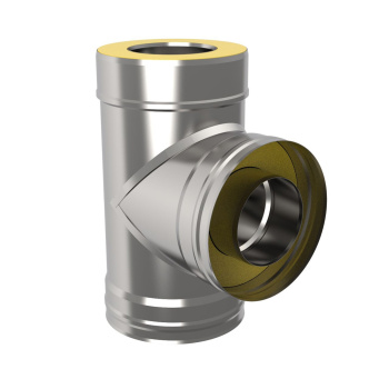 Тройник-термо 90*, 150х220, AISI 430/430, 0,8мм/0,5мм, (К), h=400мм(GS) *1/3