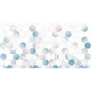 Плитка 50х24.9 см настенная 1.37 м² Alma Ceramica Bolle, белый с голубым Плитка 50х24.9 см настенная 1.37 м² Alma Ceramica Bolle, белый с голубым